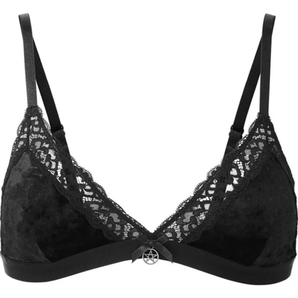 Killstar goth black velvet bralette